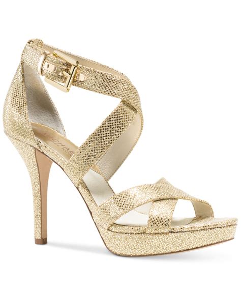 michael kors sandals white gold|Michael Kors gold sandals heels.